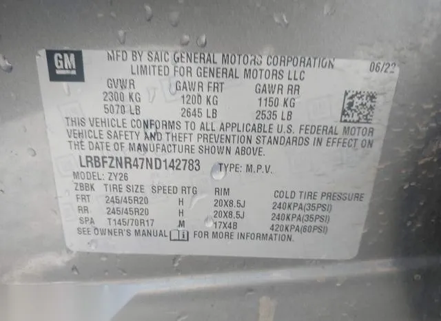 LRBFZNR47ND142783 2022 2022 Buick Envision- Fwd Essence 9