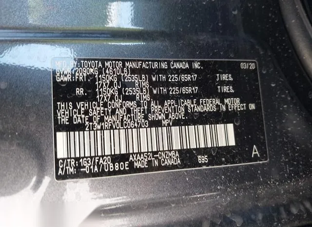 2T3W1RFV0LC064703 2020 2020 Toyota RAV4- Xle 9