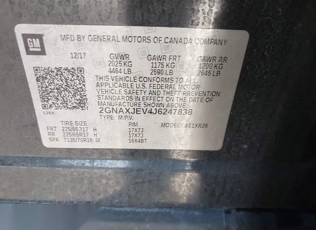 2GNAXJEV4J6247838 2018 2018 Chevrolet Equinox- LT 9