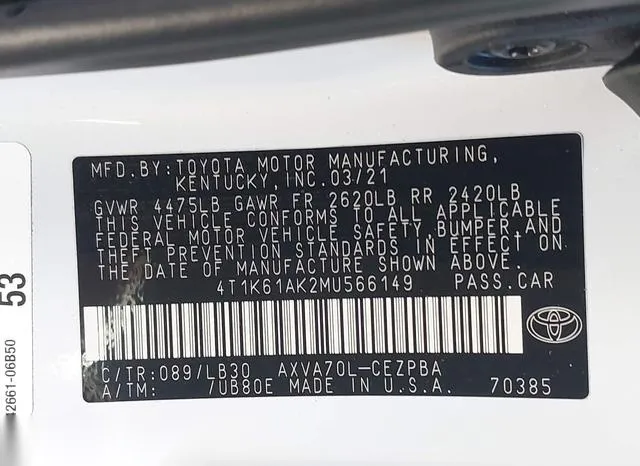 4T1K61AK2MU566149 2021 2021 Toyota Camry- Xse 9