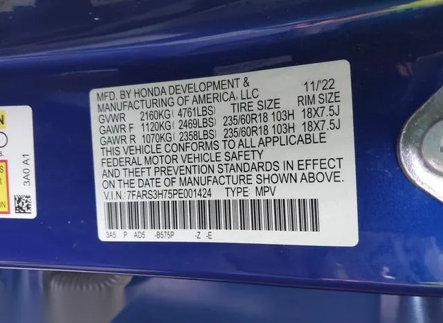 7FARS3H75PE001424 2023 2023 Honda CR-V- Ex-L 2Wd 9