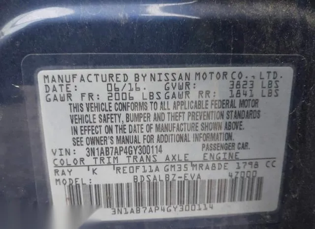 3N1AB7AP4GY300114 2016 2016 Nissan Sentra- S 9