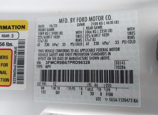 3FMCR9B67PRD96328 2023 2023 Ford Bronco Sport- Big Bend 9