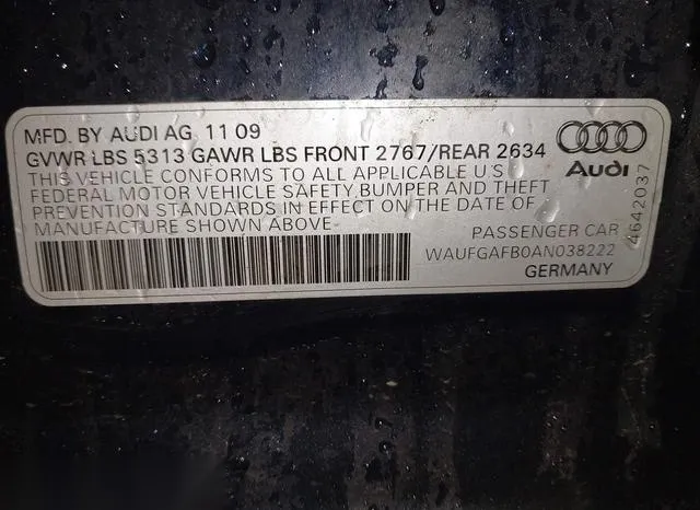 WAUFGAFB0AN038222 2010 2010 Audi A6- 3-0 Premium 9