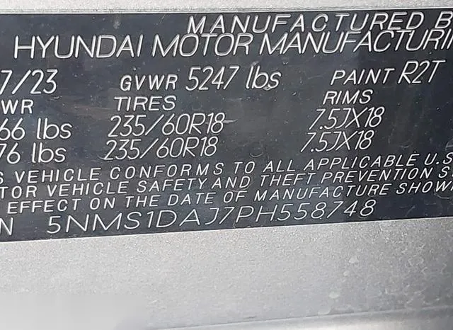 5NMS1DAJ7PH558748 2023 2023 Hyundai Santa Fe- SE 9