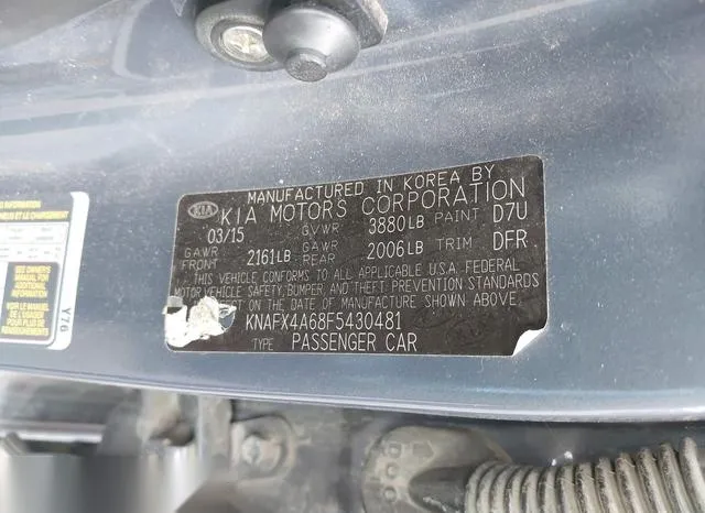 KNAFX4A68F5430481 2015 2015 KIA Forte- LX 9