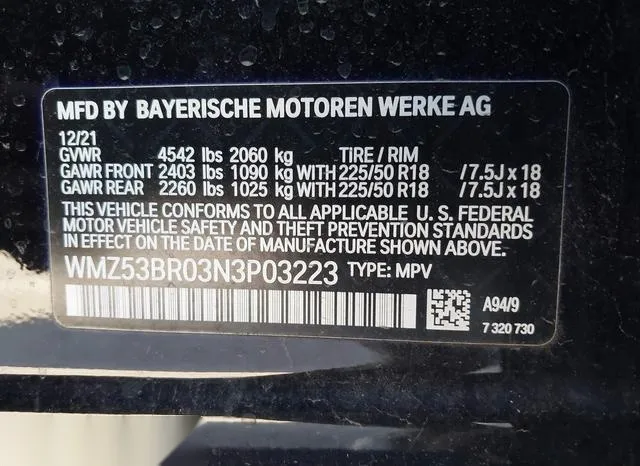 WMZ53BR03N3P03223 2022 2022 Mini Countryman- Cooper S 9