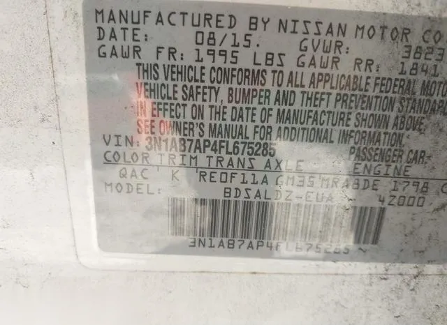 3N1AB7AP4FL675285 2015 2015 Nissan Sentra- SV 9