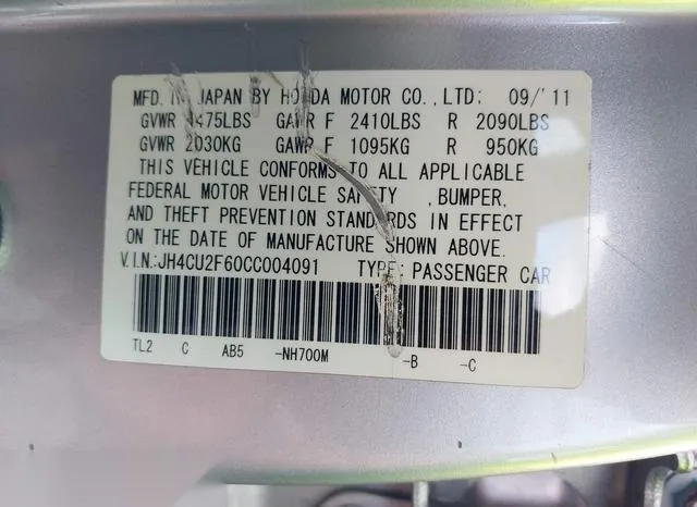 JH4CU2F60CC004091 2012 2012 Acura TSX- 2-4 9