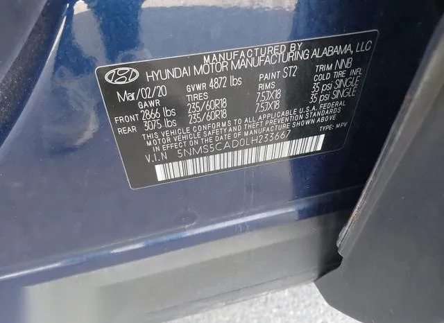 5NMS5CAD0LH233667 2020 2020 Hyundai Santa Fe- Limited 9