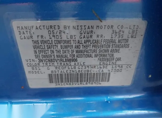 3N1CN8DV1RL898906 2024 2024 Nissan Versa- 1-6 S 9