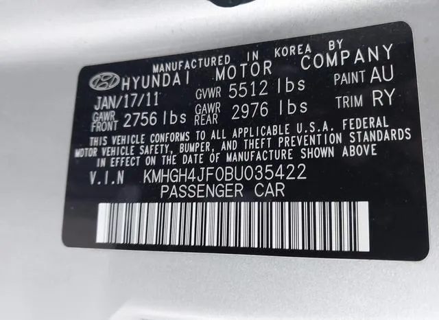 KMHGH4JF0BU035422 2011 2011 Hyundai Equus- Signature 9