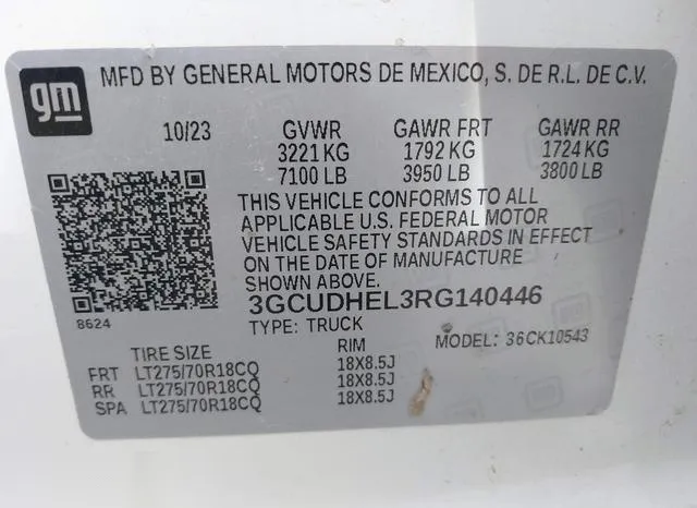 3GCUDHEL3RG140446 2024 2024 Chevrolet Silverado 1500- 4Wd 9