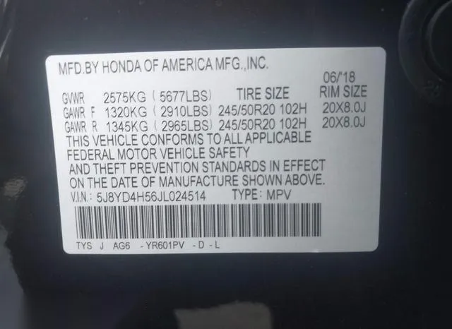 5J8YD4H56JL024514 2018 2018 Acura MDX- Technology Package 9