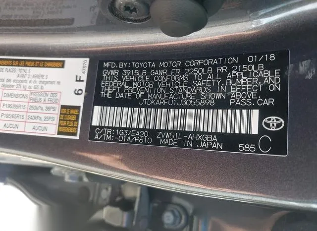 JTDKARFU1J3055898 2018 2018 Toyota Prius 9