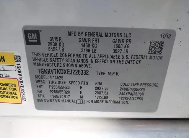 1GKKVTKDXEJ228332 2014 2014 GMC Acadia- Denali 9