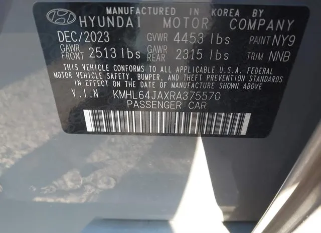 KMHL64JAXRA375570 2024 2024 Hyundai Sonata- Sel 9