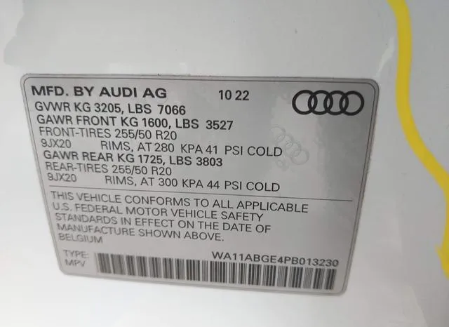 WA11ABGE4PB013230 2023 2023 Audi E-Tron- Sportback Premium 9