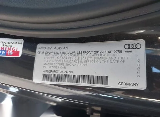 WAUGFAFC7GN024696 2016 2016 Audi A6- 2-0T Premium Plus 9