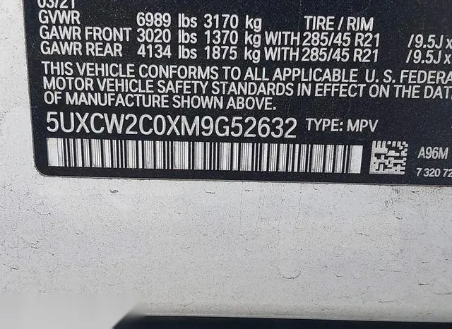 5UXCW2C0XM9G52632 2021 2021 BMW X7- Xdrive40I 9