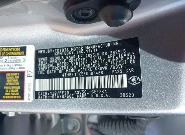 4T1BF1FK5FU001468 2015 2015 Toyota Camry- SE 9