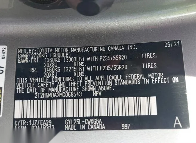 2T2HGMDA2MC068543 2021 2021 Lexus RX- 450H 9