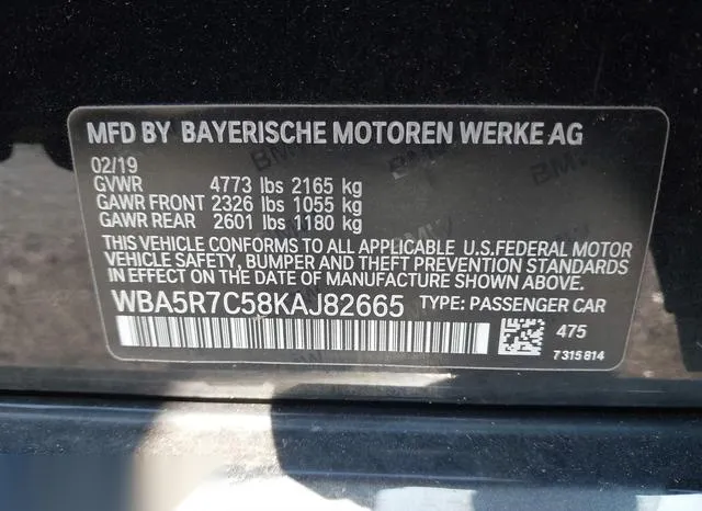 WBA5R7C58KAJ82665 2019 2019 BMW 3 Series- 330I Xdrive 9