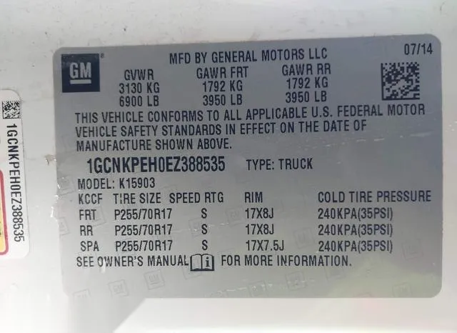 1GCNKPEH0EZ388535 2014 2014 Chevrolet Silverado 1500- Work 9