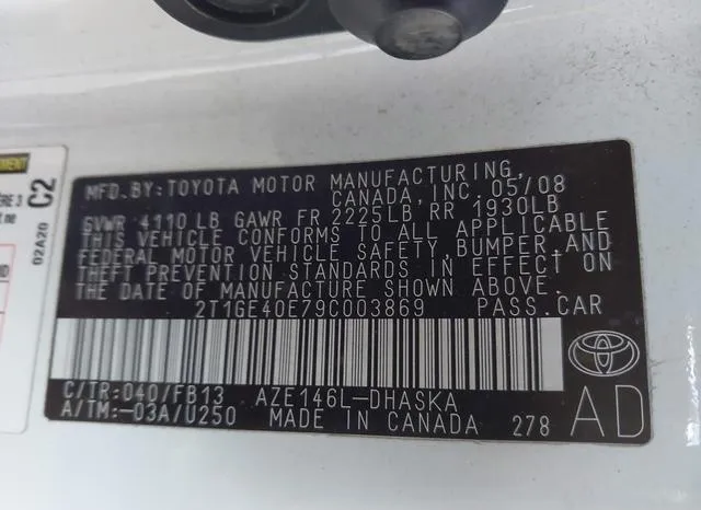 2T1GE40E79C003869 2009 2009 Toyota Matrix- Xrs 9