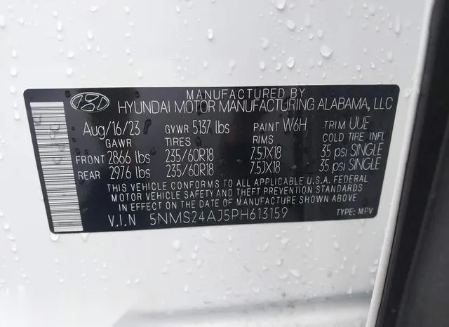 5NMS24AJ5PH613159 2023 2023 Hyundai Santa Fe- Sel 9