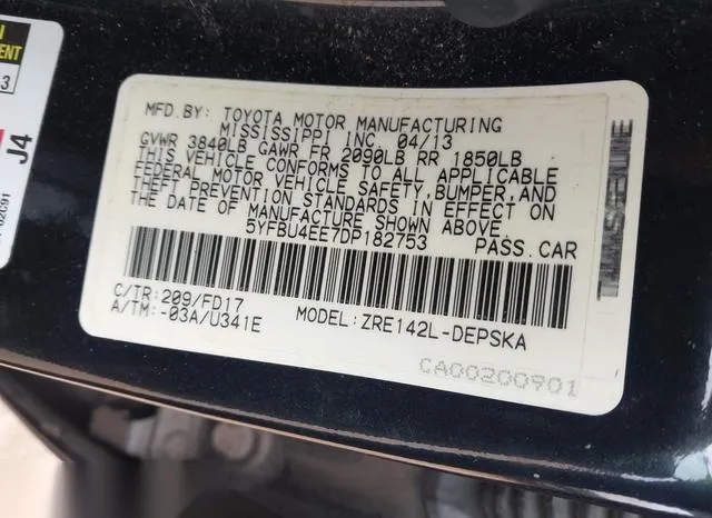 5YFBU4EE7DP182753 2013 2013 Toyota Corolla- S 9