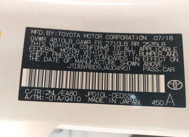 JTDBVRBD9JA004901 2018 2018 Toyota Mirai 9