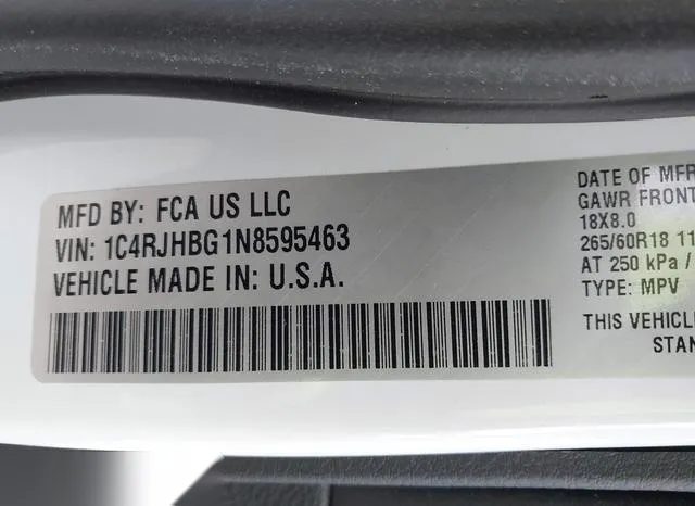 1C4RJHBG1N8595463 2022 2022 Jeep Grand Cherokee- Limited 4X4 9