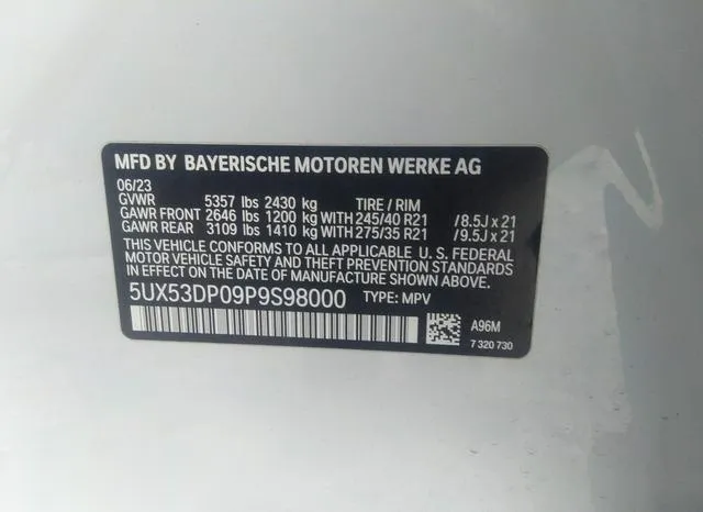 5UX53DP09P9S98000 2023 2023 BMW X3- Xdrive30I 9