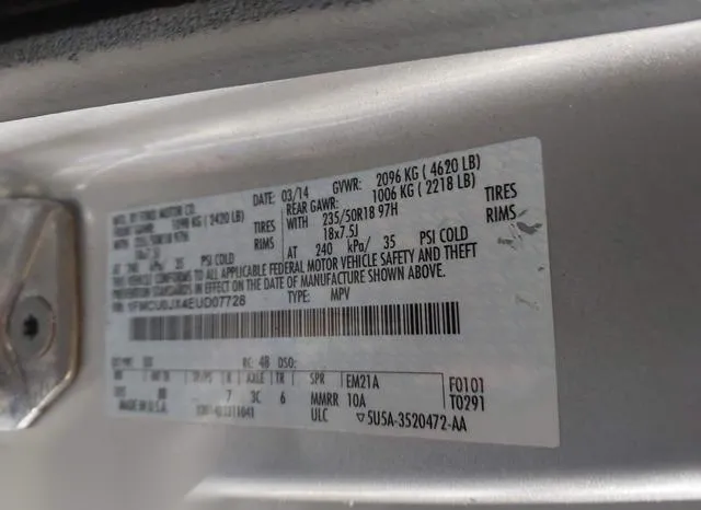 1FMCU0JX4EUD07728 2014 2014 Ford Escape- Titanium 9