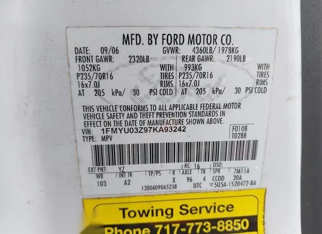 1FMYU03Z97KA93242 2007 2007 Ford Escape- Xlt 9