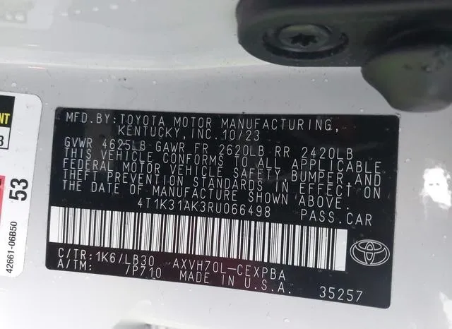 4T1K31AK3RU066498 2024 2024 Toyota Camry- Hybrid Xse 9