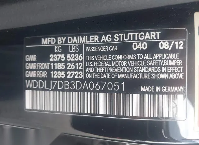 WDDLJ7DB3DA067051 2013 2013 Mercedes-Benz CLS 550 9