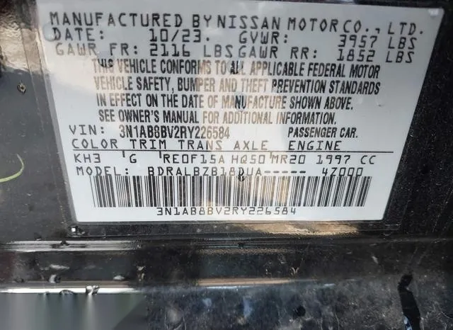 3N1AB8BV2RY226584 2024 2024 Nissan Sentra- S Xtronic Cvt 9