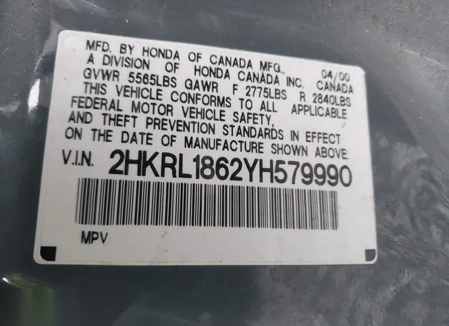 2HKRL1862YH579990 2000 2000 Honda Odyssey- EX 9