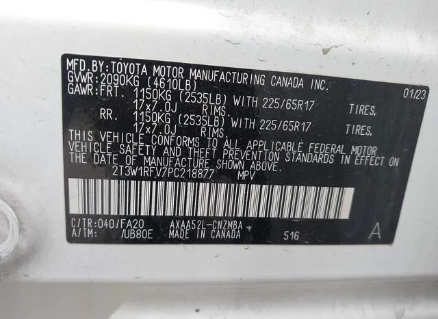 2T3W1RFV7PC218877 2023 2023 Toyota RAV4- Xle 9