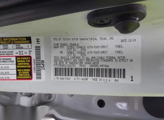 5TFCZ5ANXLX222339 2020 2020 Toyota Tacoma- Trd Sport 9