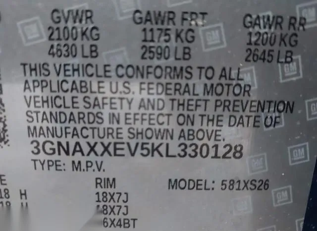 3GNAXXEV5KL330128 2019 2019 Chevrolet Equinox- Premier 9