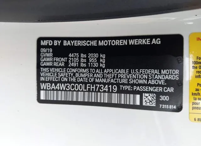 WBA4W3C00LFH73419 2020 2020 BMW 4 Series- 430I 9