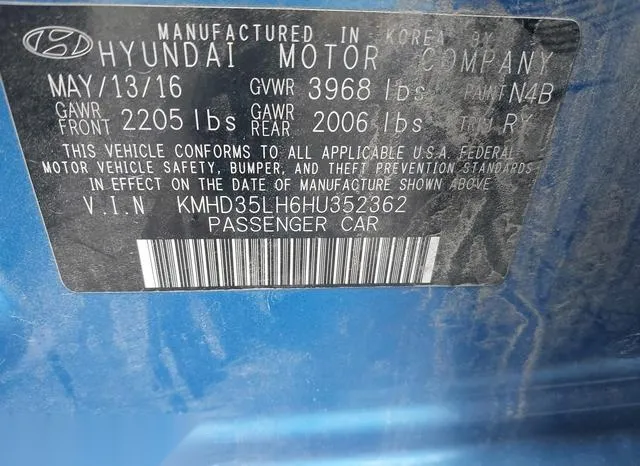 KMHD35LH6HU352362 2017 2017 Hyundai Elantra- GT 9