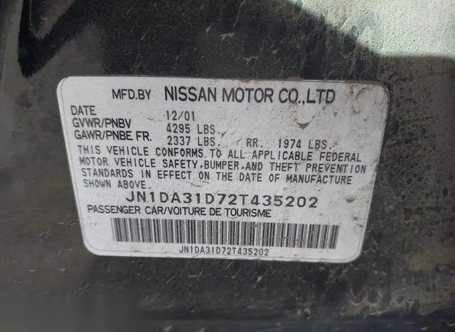 JN1DA31D72T435202 2002 2002 Nissan Maxima- Gle 9