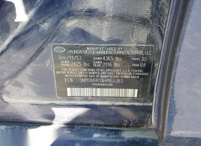 5NPEB4AC0EH865383 2014 2014 Hyundai Sonata- Gls 9