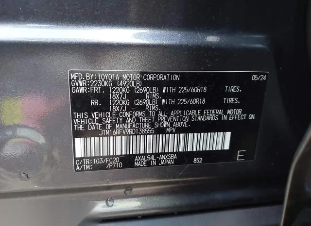 JTM16RFV9RD138555 2024 2024 Toyota RAV4- Hybrid SE 9