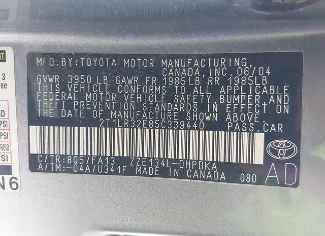 2T1LR32E85C339440 2005 2005 Toyota Matrix 9