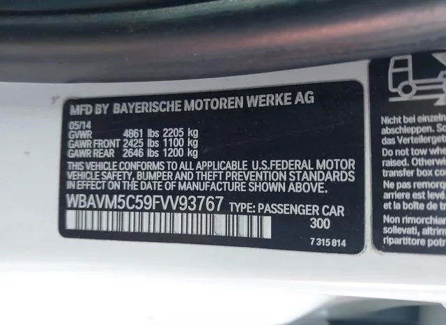 WBAVM5C59FVV93767 2015 2015 BMW X1- Xdrive35I 9